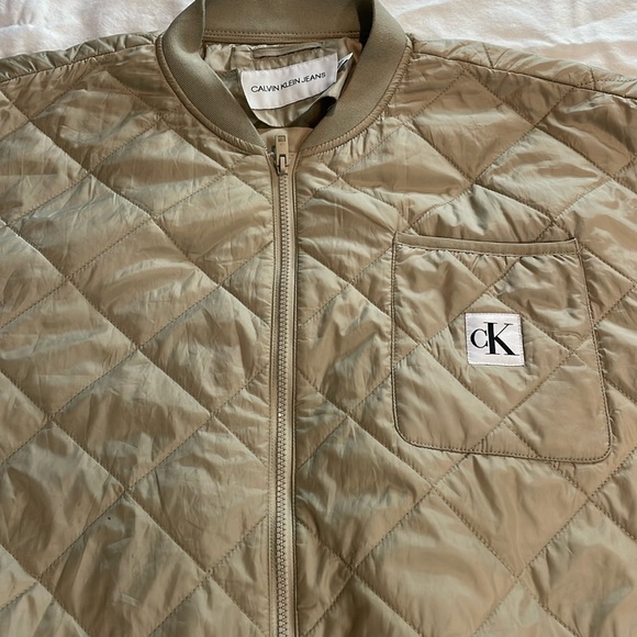 Calvin Klein Men's Quilted Bomber Liner Jacket Cream Size XXL - Picture 2 of 7